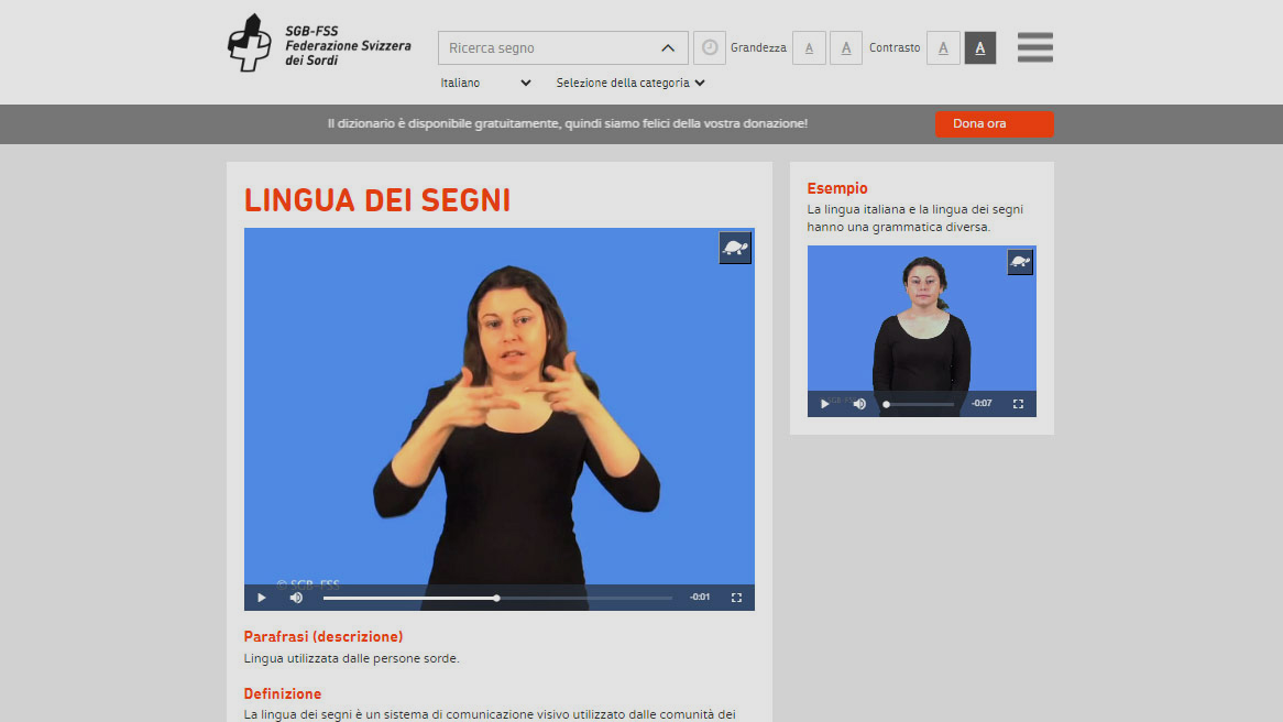 E-lessico della lingua dei segni