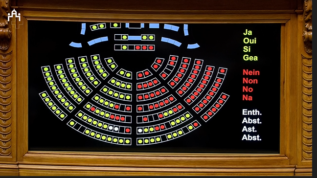 Resultat der Abstimmung im Nationalrat zur Motion 23_3673 "Finanzierung Dolmetschkosten imGesundheitswesen": 99 nein, 74 Ja, 11 Enthaltungen