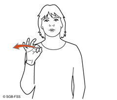 Illustration für die Gebärde WIE GEHTS – Gebärdensprachelexikon Gehörlosenbund