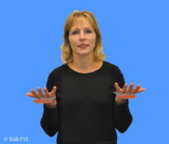 Foto für die Gebärde WENN – Gebärdensprachelexikon Gehörlosenbund