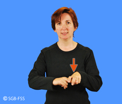 Photo du signe ASSIS - ASSISE – Lexique de la langue des signes, Fédération Suisse des Sourds