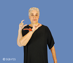 Photo du signe HAPPER 1 – Lexique de la langue des signes, Fédération Suisse des Sourds