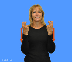 Foto für die Gebärde SITZEN – Gebärdensprachelexikon Gehörlosenbund