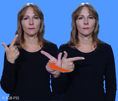 Foto für die Gebärde ZWEIUNDZWANZIG – Gebärdensprachelexikon Gehörlosenbund