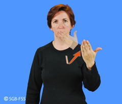Photo du signe BONJOUR – Lexique de la langue des signes, Fédération Suisse des Sourds