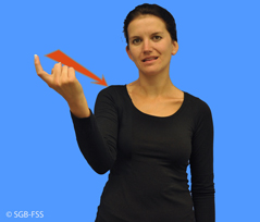 Foto für die Gebärde VON – Gebärdensprachelexikon Gehörlosenbund