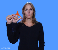 Foto für die Gebärde FORT – Gebärdensprachelexikon Gehörlosenbund